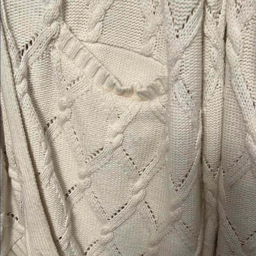 Crown & Ivy Cream Cable Knit Cardigan - Picture 3 of 7